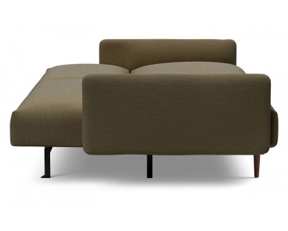 Innovation Living Frode Dark Styletto Sofa Bed Upholstered Arms - 575 Vivus Dusty Olive