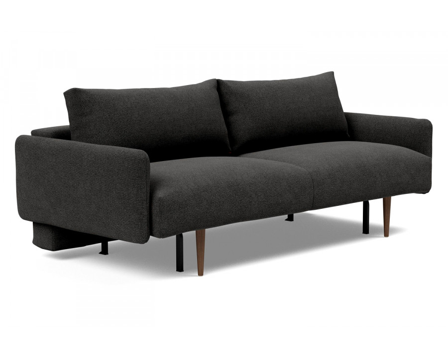 Innovation Living Frode Dark Styletto Sofa Bed Upholstered Arms - 577 Kenya Dark Gray