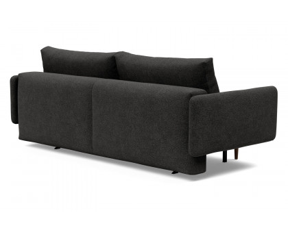 Innovation Living Frode Dark Styletto Sofa Bed Upholstered Arms - 577 Kenya Dark Gray