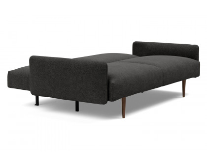 Innovation Living Frode Dark Styletto Sofa Bed Upholstered Arms - 577 Kenya Dark Gray