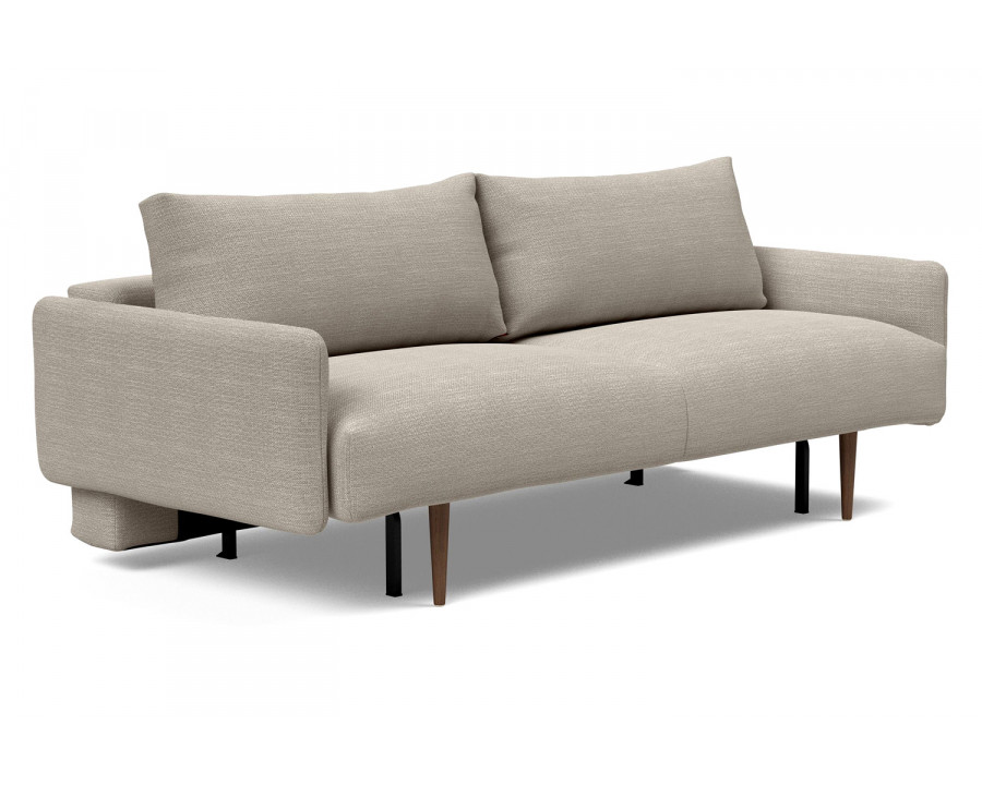 Innovation Living Frode Dark Styletto Sofa Bed Upholstered Arms - 579 Kenya Gravel