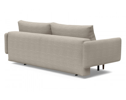 Innovation Living Frode Dark Styletto Sofa Bed Upholstered Arms - 579 Kenya Gravel