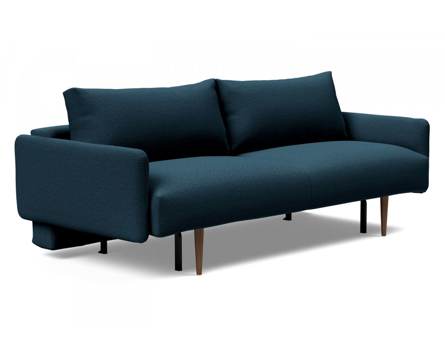 Innovation Living Frode Dark Styletto Sofa Bed Upholstered Arms - 580 Argus Navy Blue