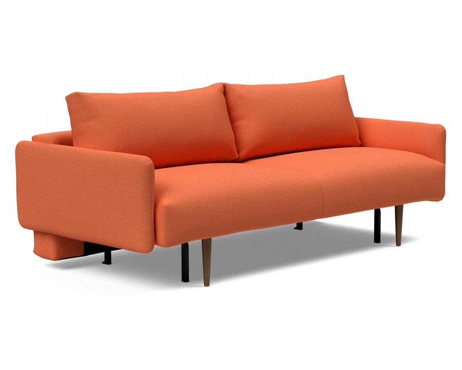 Innovation Living Frode Dark Styletto Sofa Bed Upholstered Arms - 581 Argus Rust