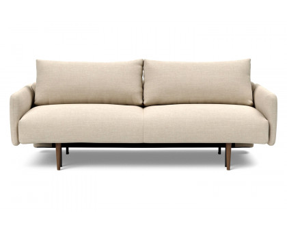 Innovation Living Frode Dark Styletto Sofa Bed Upholstered Arms - 586 Phobos Latte