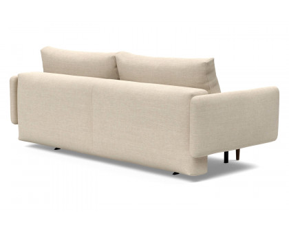 Innovation Living Frode Dark Styletto Sofa Bed Upholstered Arms - 586 Phobos Latte