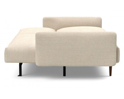 Innovation Living Frode Dark Styletto Sofa Bed Upholstered Arms - 586 Phobos Latte