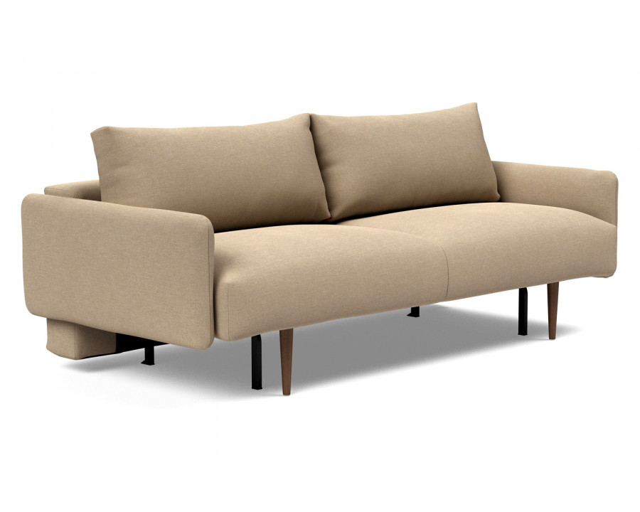 Innovation Living Frode Dark Styletto Sofa Bed Upholstered Arms - 587 Phobos Mocha