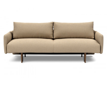 Innovation Living Frode Dark Styletto Sofa Bed Upholstered Arms - 587 Phobos Mocha