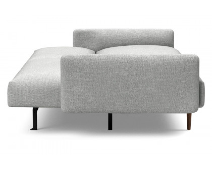 Innovation Living Frode Dark Styletto Sofa Bed Upholstered Arms - 590 Micro Check Gray