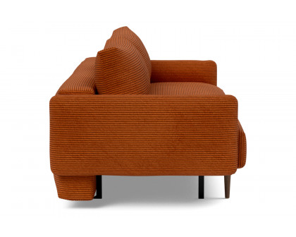 Innovation Living Frode Dark Styletto Sofa Bed Upholstered Arms - 595 Corduroy Burnt Orange