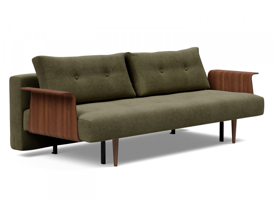 Innovation Living Recast Plus Sofa Bed Dark Styletto with Arms - 316 Cordufine Pine Green