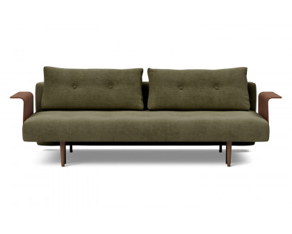 Innovation Living Recast Plus Sofa Bed Dark Styletto with Arms - 316 Cordufine Pine Green