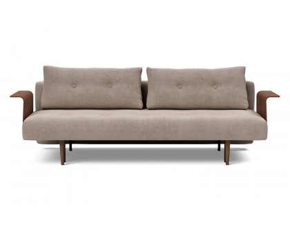 Innovation Living Recast Plus Sofa Bed Dark Styletto with Arms - 318 Cordufine Beige