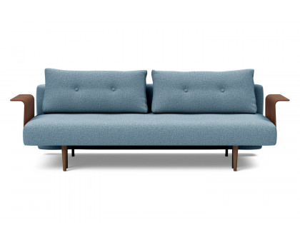 Innovation Living Recast Plus Sofa Bed Dark Styletto with Arms - 525 Mixed Dance Light Blue