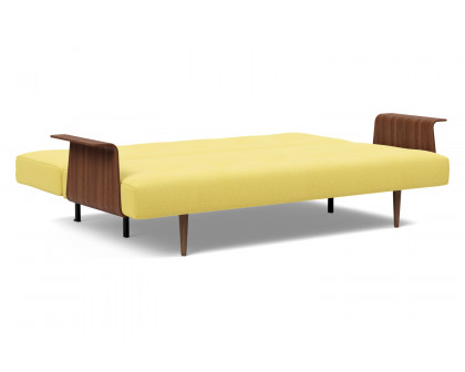 Innovation Living Recast Plus Sofa Bed Dark Styletto with Arms - 554 Soft Mustard Flower