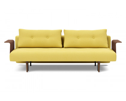 Innovation Living Recast Plus Sofa Bed Dark Styletto with Arms - 554 Soft Mustard Flower