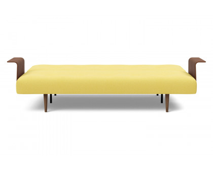 Innovation Living Recast Plus Sofa Bed Dark Styletto with Arms - 554 Soft Mustard Flower