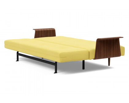 Innovation Living Recast Plus Sofa Bed Dark Styletto with Arms - 554 Soft Mustard Flower