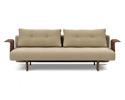 Innovation Living Recast Plus Sofa Bed Dark Styletto with Arms - 571 Vivus Dusty Sand