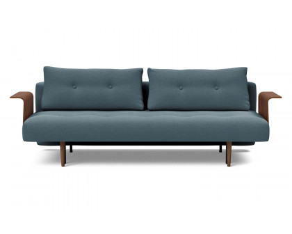 Innovation Living Recast Plus Sofa Bed Dark Styletto with Arms - 573 Vivus Dusty Blue