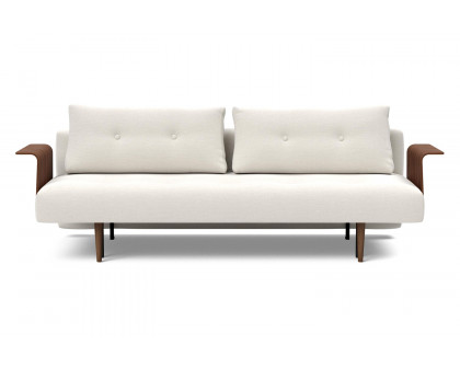 Innovation Living Recast Plus Sofa Bed Dark Styletto with Arms - 574 Vivus Dusty Off White