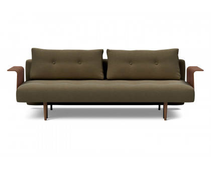 Innovation Living Recast Plus Sofa Bed Dark Styletto with Arms - 575 Vivus Dusty Olive