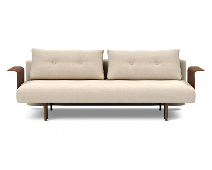 Innovation Living Recast Plus Sofa Bed Dark Styletto with Arms - 586 Phobos Latte