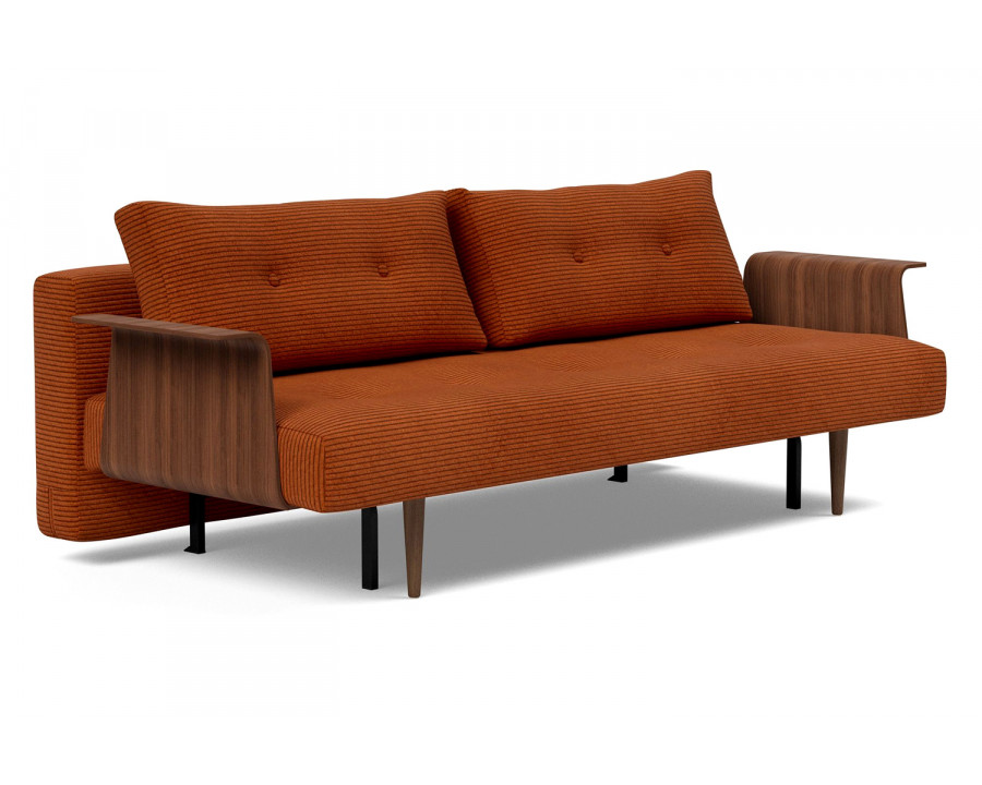 Innovation Living Recast Plus Sofa Bed Dark Styletto with Arms - 595 Corduroy Burnt Orange