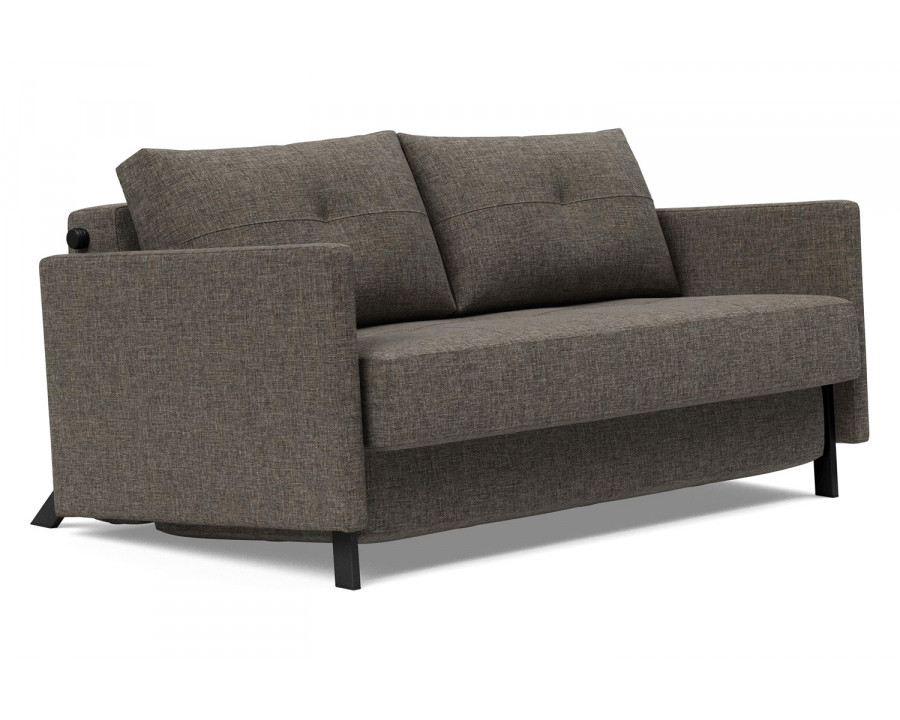 Innovation Living Cubed Full Size Sofa Bed with Arms - 216 Flashtex Dark Gray