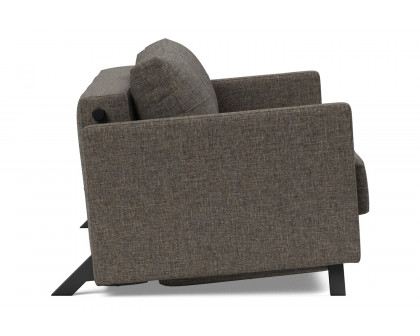 Innovation Living Cubed Full Size Sofa Bed with Arms - 216 Flashtex Dark Gray