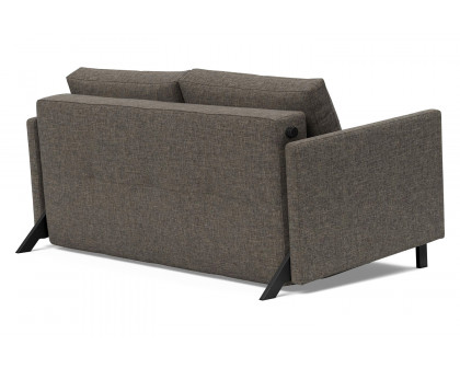 Innovation Living Cubed Full Size Sofa Bed with Arms - 216 Flashtex Dark Gray