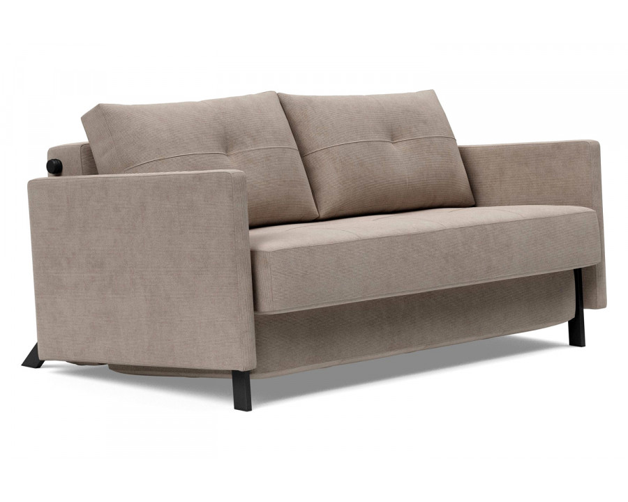 Innovation Living Cubed Full Size Sofa Bed with Arms - 318 Cordufine Beige