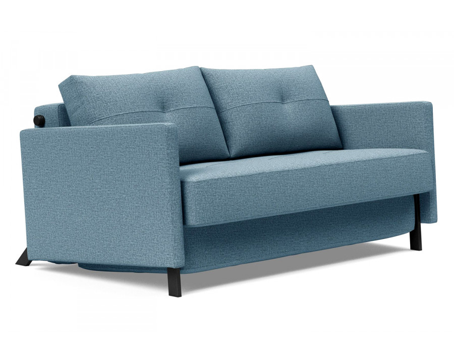 Innovation Living Cubed Full Size Sofa Bed with Arms - 525 Mixed Dance Light Blue