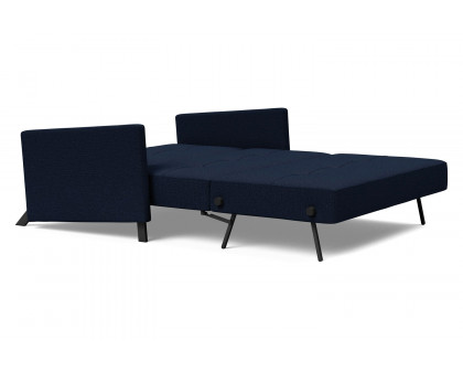 Innovation Living Cubed Full Size Sofa Bed with Arms - 528 Mixed Dance Blue