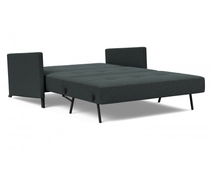 Innovation Living Cubed Full Size Sofa Bed with Arms - 534 Bouclé Black Raven