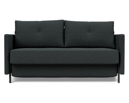 Innovation Living Cubed Full Size Sofa Bed with Arms - 534 Bouclé Black Raven