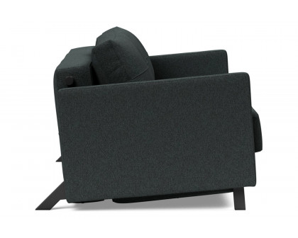 Innovation Living Cubed Full Size Sofa Bed with Arms - 534 Bouclé Black Raven