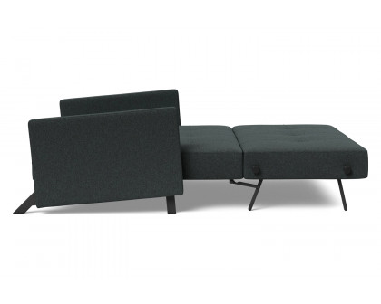 Innovation Living Cubed Full Size Sofa Bed with Arms - 534 Bouclé Black Raven