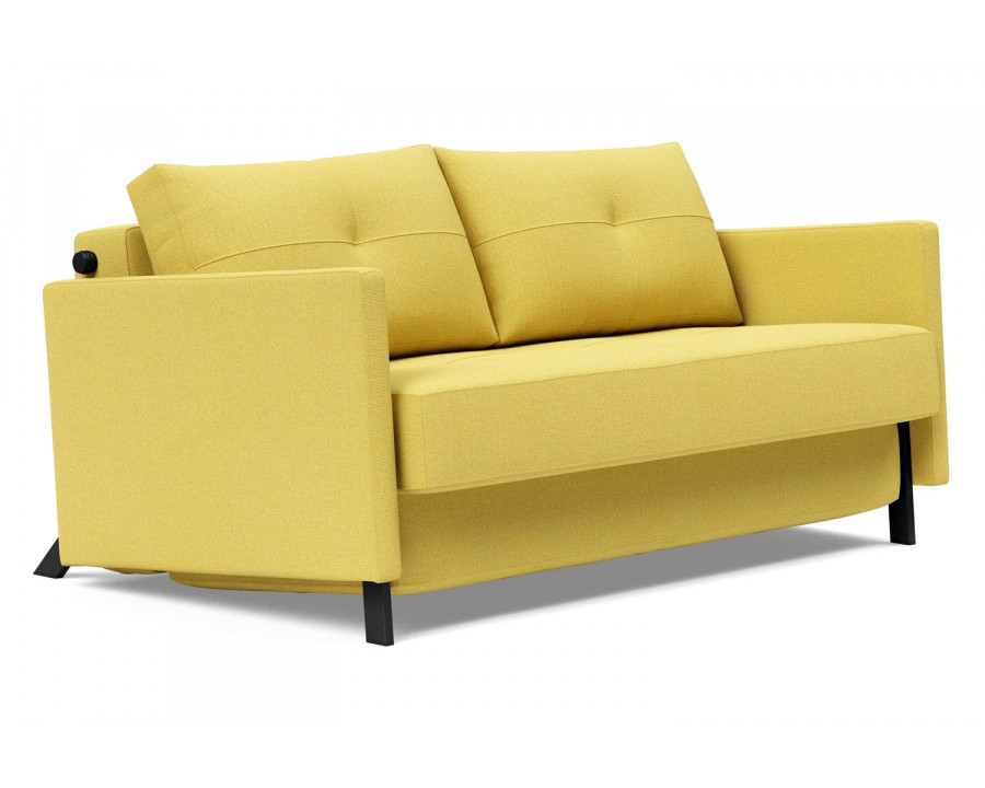 Innovation Living Cubed Full Size Sofa Bed with Arms - 554 Soft Mustard Flower