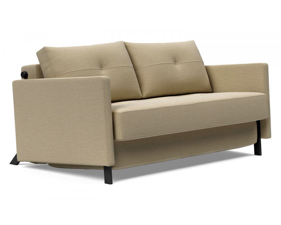 Innovation Living Cubed Full Size Sofa Bed with Arms - 571 Vivus Dusty Sand