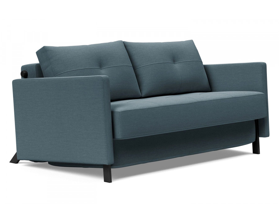 Innovation Living Cubed Full Size Sofa Bed with Arms - 573 Vivus Dusty Blue