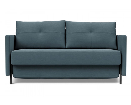 Innovation Living Cubed Full Size Sofa Bed with Arms - 573 Vivus Dusty Blue