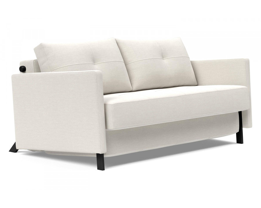 Innovation Living Cubed Full Size Sofa Bed with Arms - 574 Vivus Dusty Off White