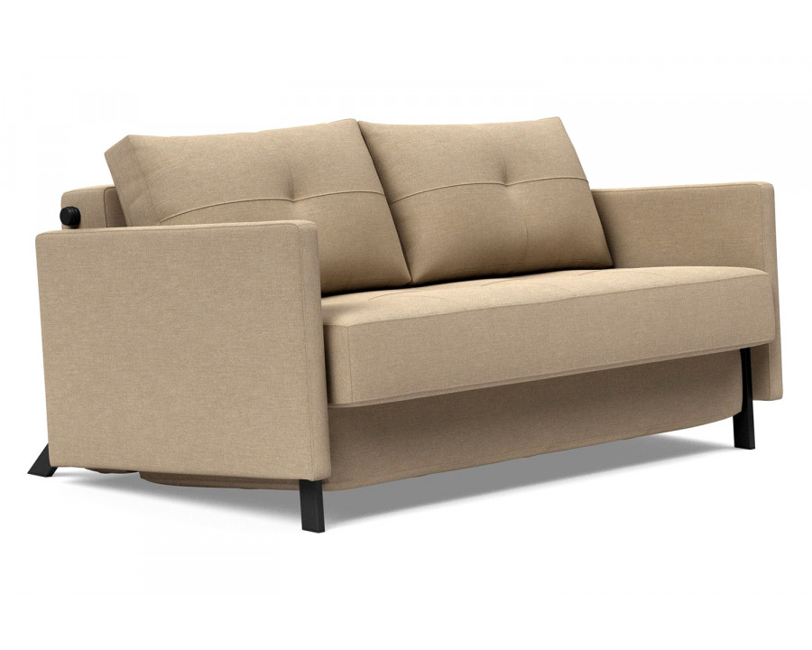 Innovation Living Cubed Full Size Sofa Bed with Arms - 587 Phobos Mocha