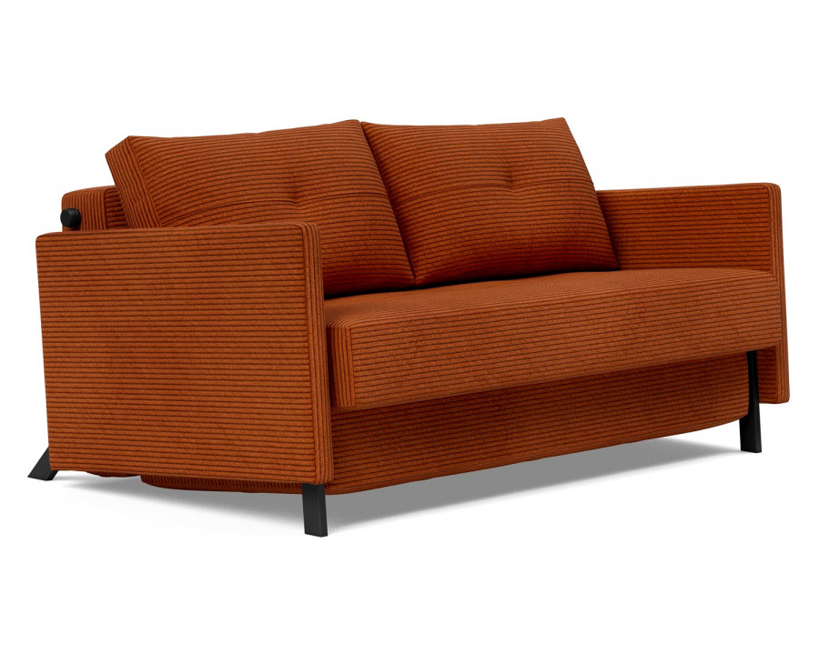 Innovation Living Cubed Full Size Sofa Bed with Arms - 595 Corduroy Burnt Orange