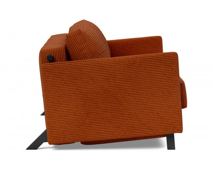 Innovation Living Cubed Full Size Sofa Bed with Arms - 595 Corduroy Burnt Orange