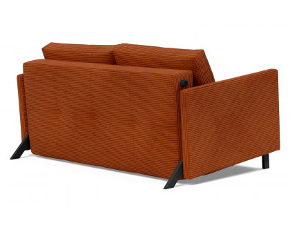 Innovation Living Cubed Full Size Sofa Bed with Arms - 595 Corduroy Burnt Orange