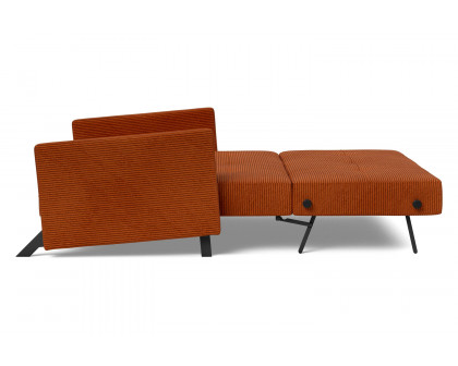 Innovation Living Cubed Full Size Sofa Bed with Arms - 595 Corduroy Burnt Orange