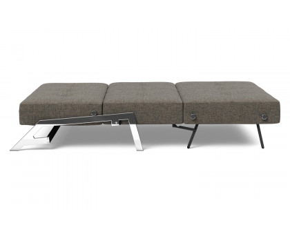 Innovation Living Cubed Full Size Sofa Bed with Chrome legs - 216 Flashtex Dark Gray